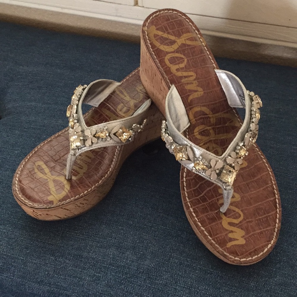 Sam Edelman sandals. Jeweled leather upper.Size 10